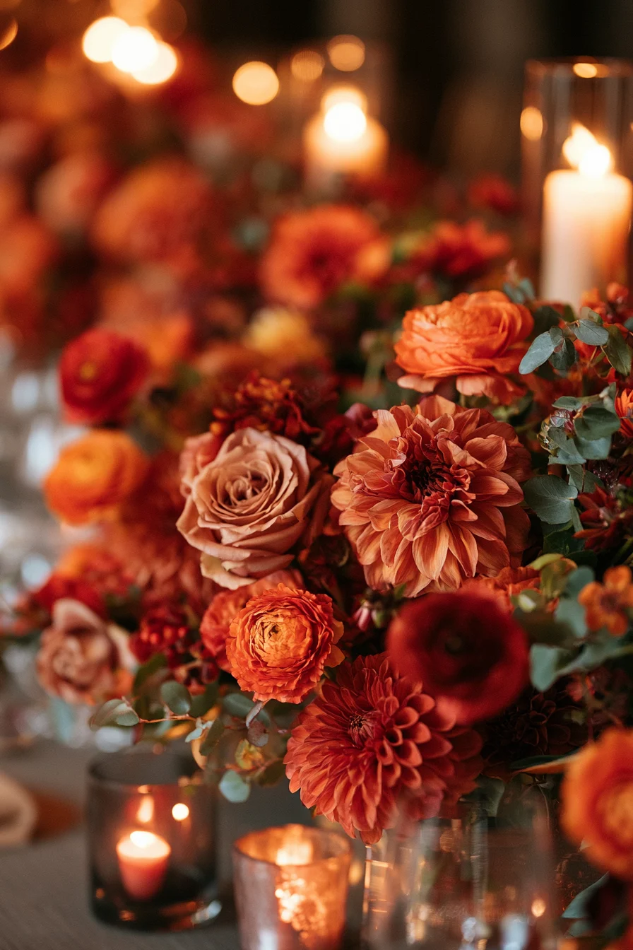 27 Vibrant Fall Wedding Flowers 27 luxe fall wedding flowers 1