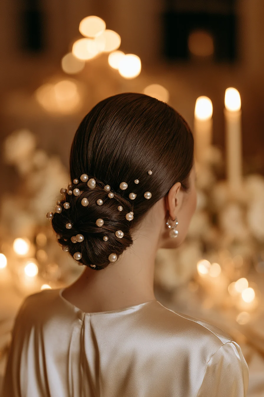 27 luxurious pearl accent bun 1