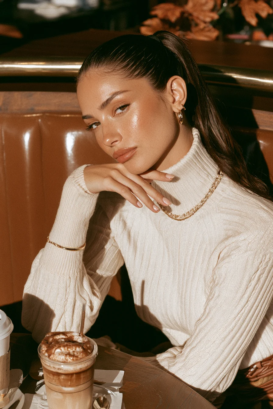 3 sleek autumn coffee ponytail 1