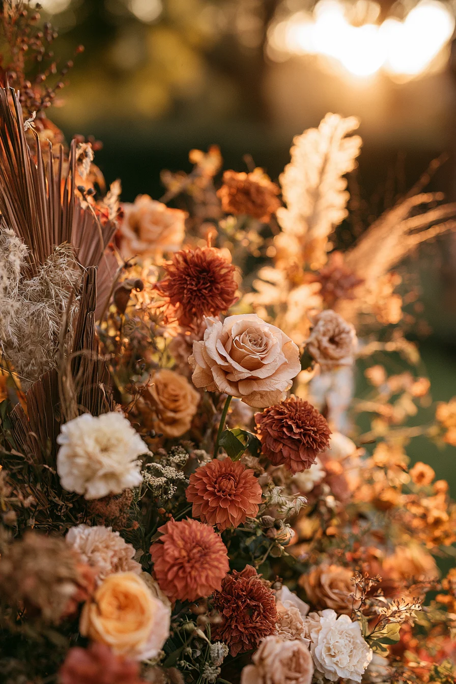 27 Vibrant Fall Wedding Flowers 3 terracotta autumn wedding glow 1