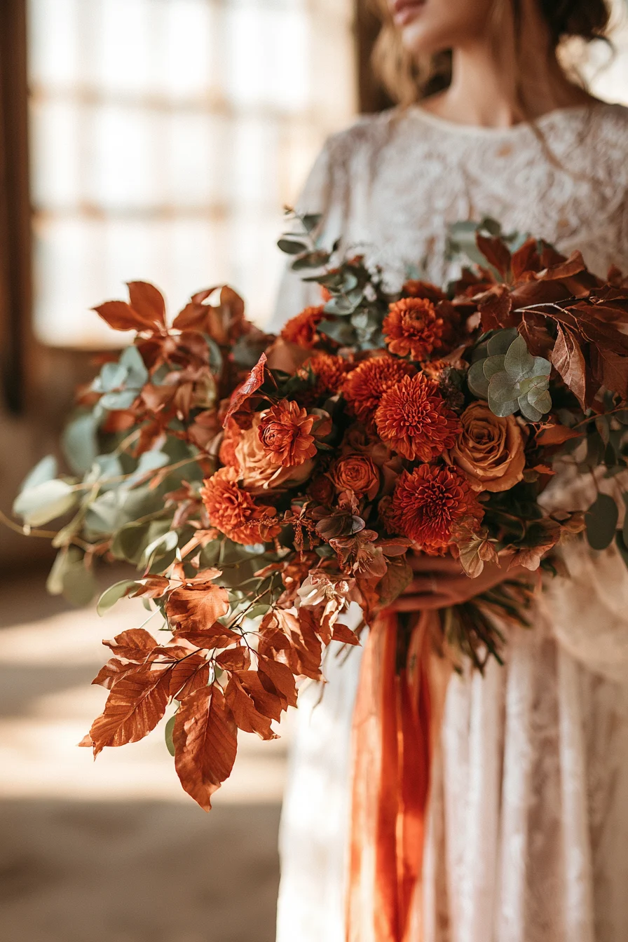 27 Vibrant Fall Wedding Flowers 4 burnt orange floral romance 1