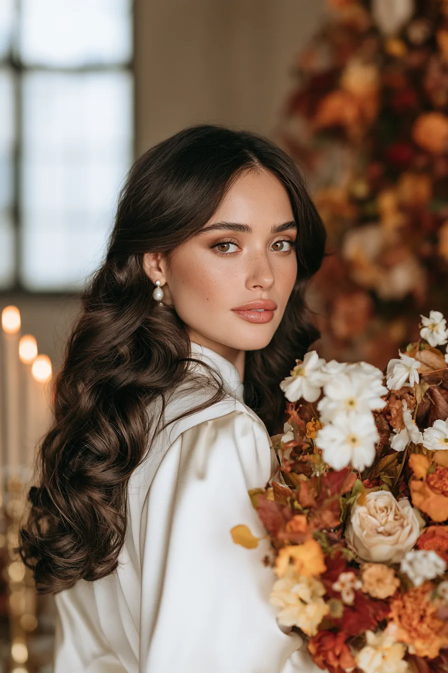 4 glamorous voluminous wedding curls 1