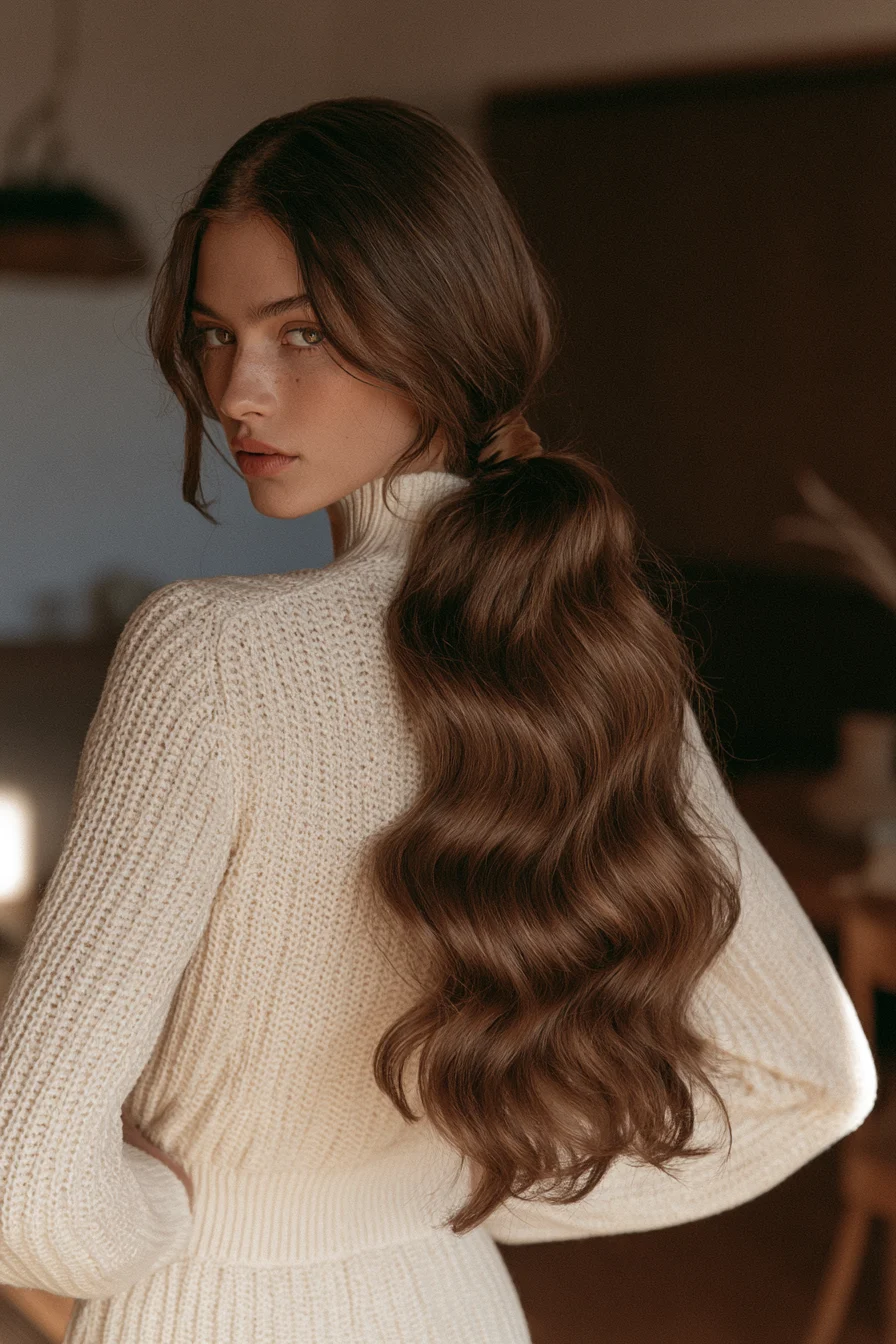 27 Cozy Hairstyles For Comfy Chic Style 4 sleek low ponytail elegance 1