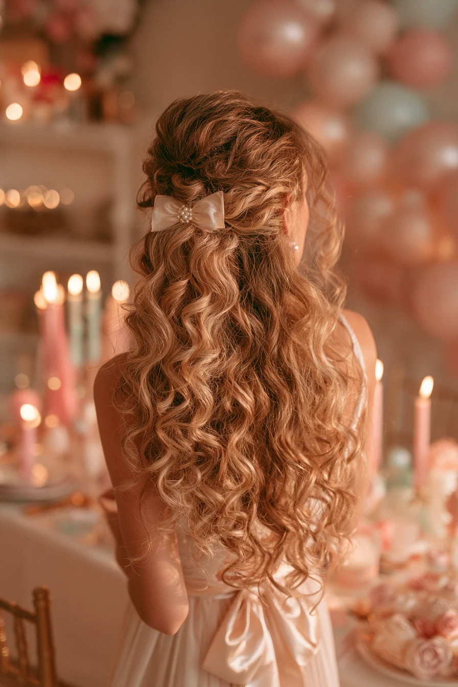 5 romantic half up curls 1