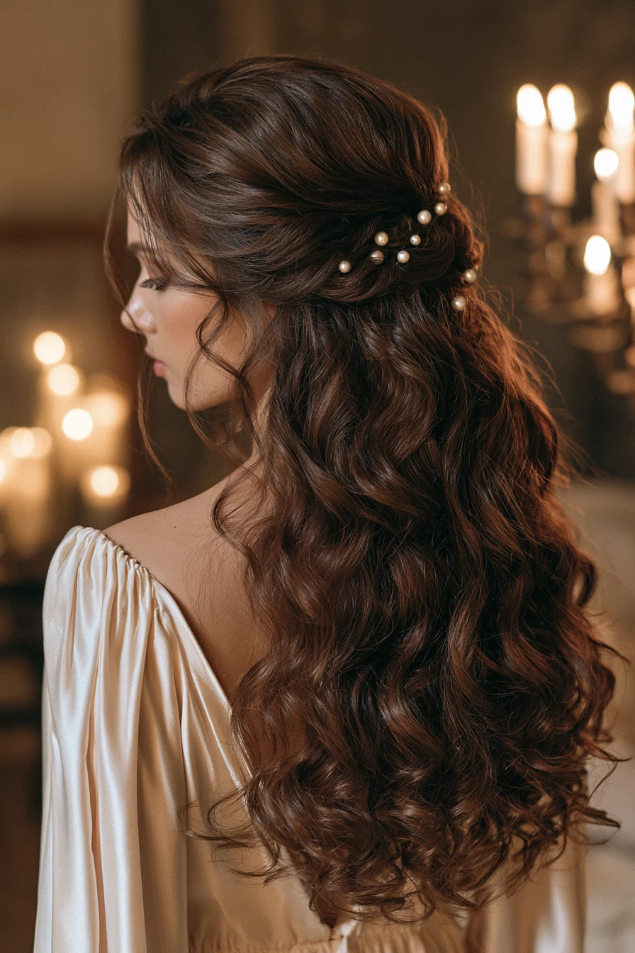 27 Cozy Hairstyles For Comfy Chic Style 5 romantic half up waves 1