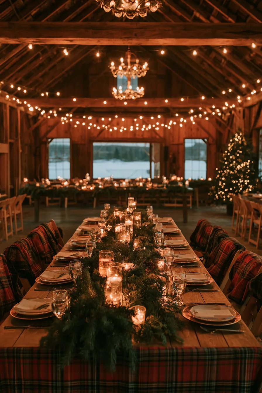 27 Cozy Winter Wedding Ideas For Dream Weddings 5 rustic snowy wedding setting 1