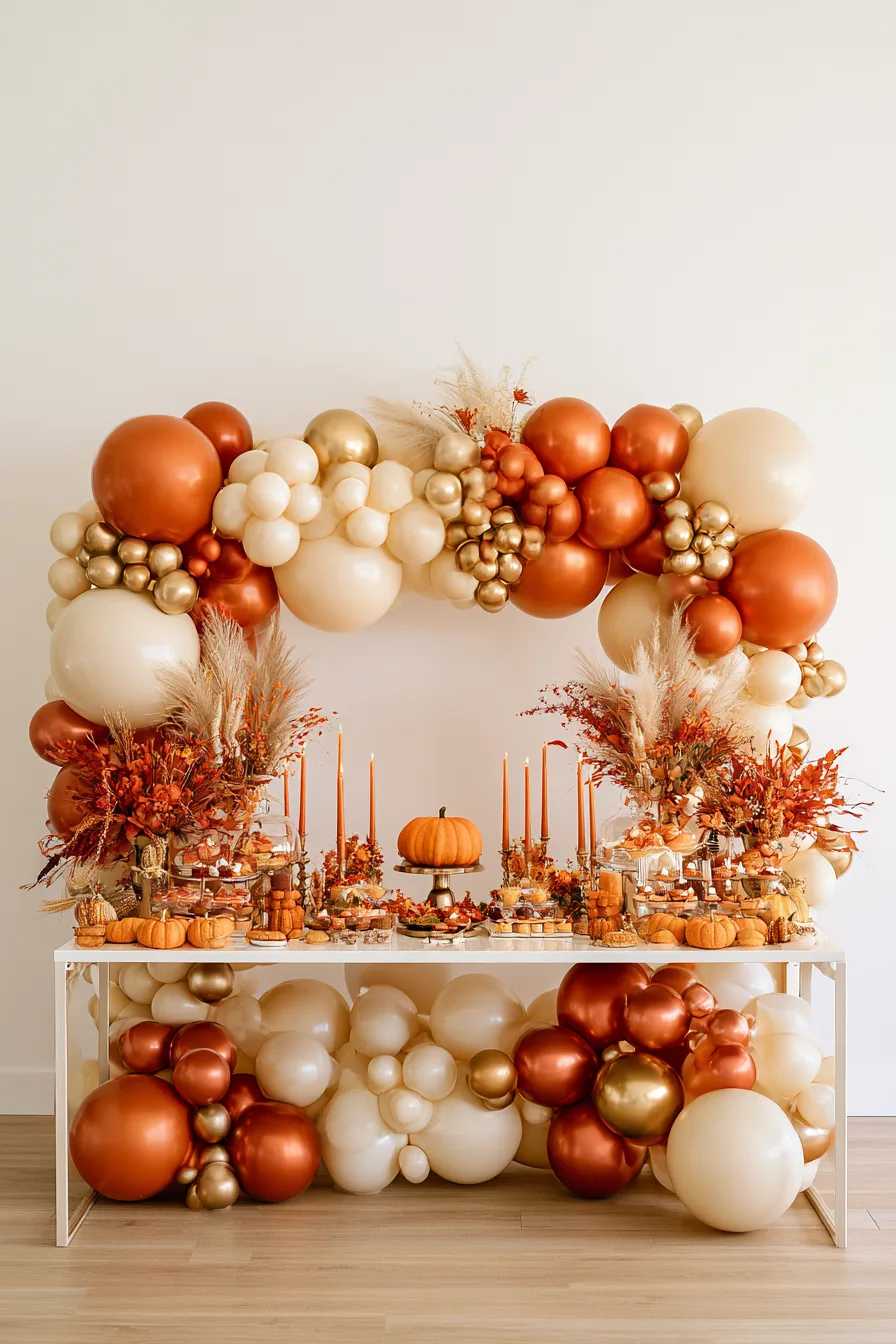 6 copper balloon birthday backdrop 1