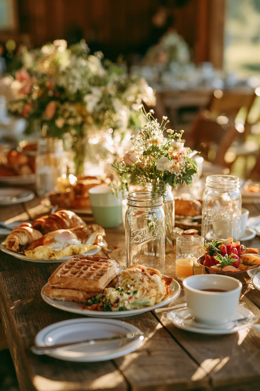 27 Modern Morning Wedding Ideas 7 charming rustic brunch 1