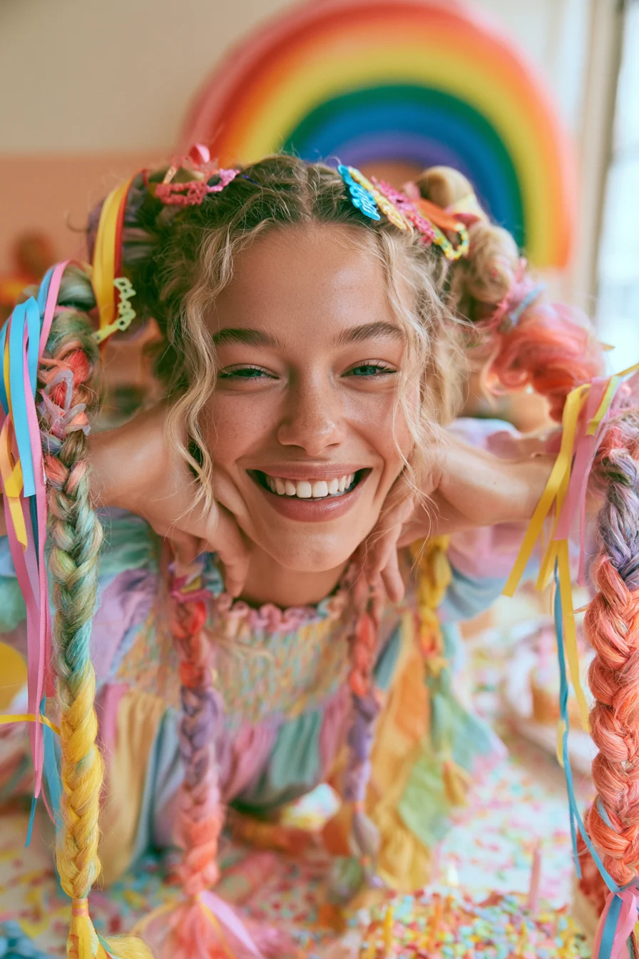 27 Magical Birthday Hairstyles for Kids 7 colorful birthday hair inspiration