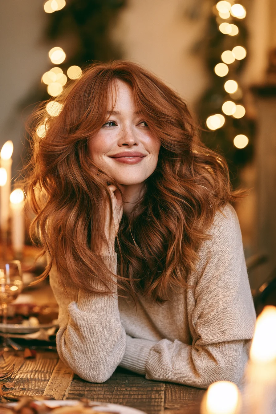 27 Chic Thanksgiving Hairstyles For Women 7 dyson luxurious chestnut volume 1