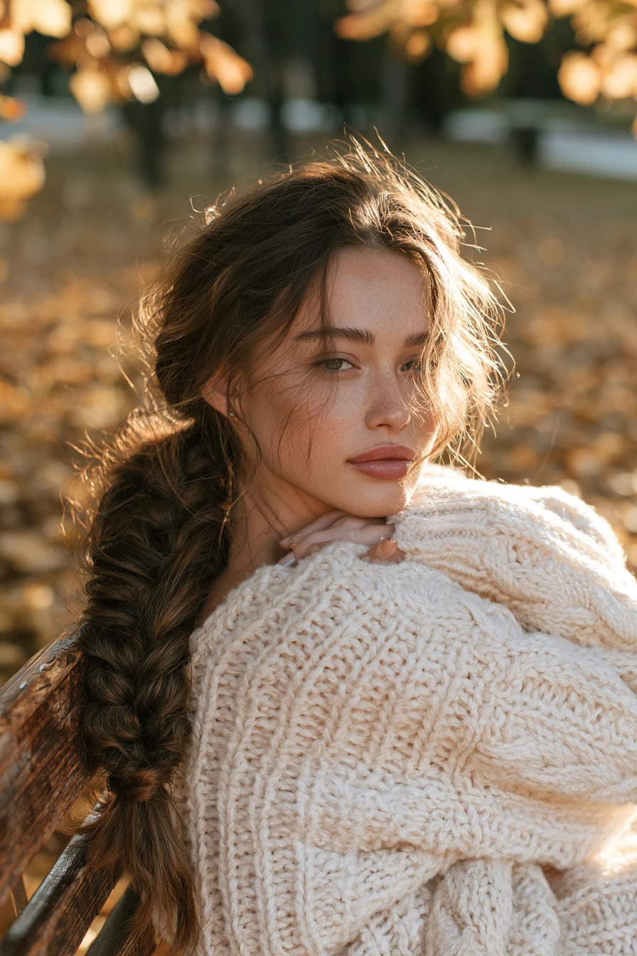 8 charming braided autumn ponytail 1