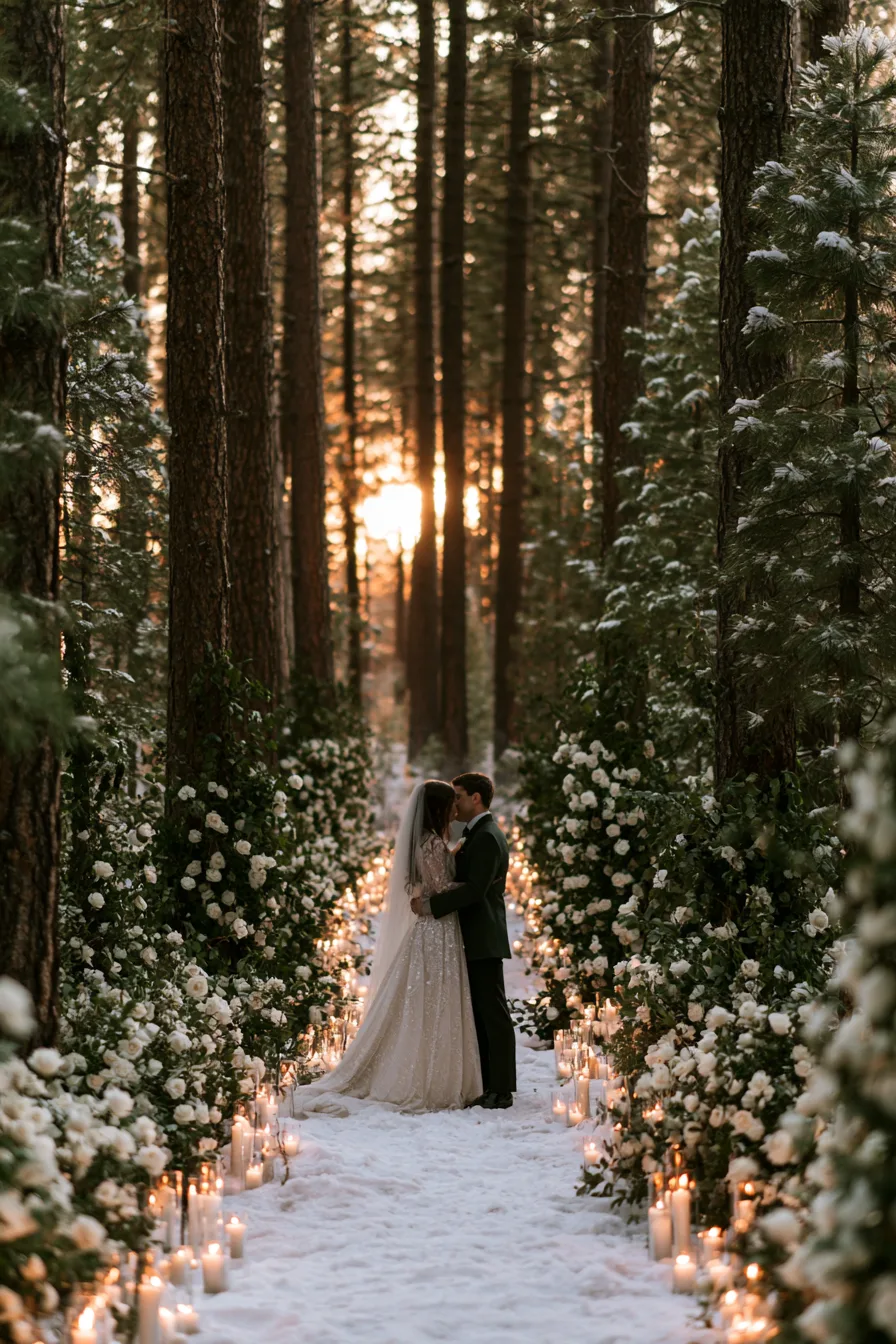 27 Cozy Winter Wedding Ideas For Dream Weddings 8 evergreen winter wedding charm 1