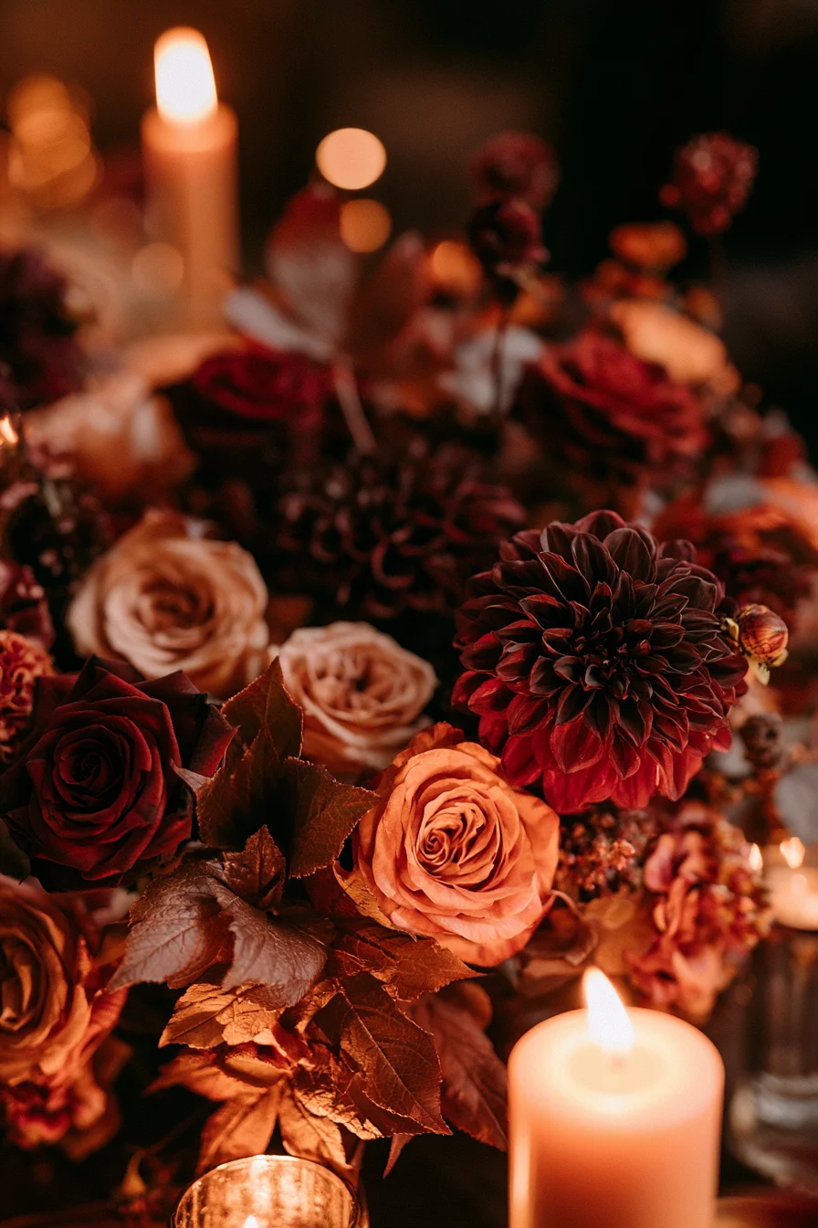 27 Vibrant Fall Wedding Flowers 8 luxurious velvet floral romance 1
