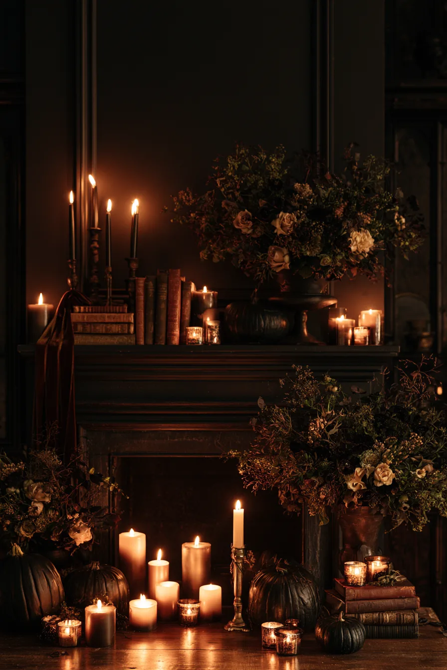 8 moody glowing candle mantle 1