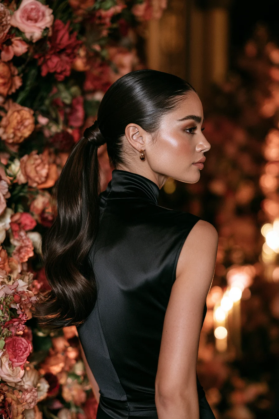 8 polished sleek ponytail look