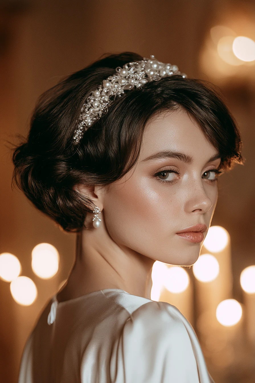 8 sparkling pearl headband glamour 1