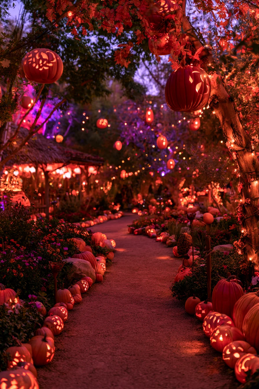 27 Budget Friendly Outdoor Halloween Decor Ideas 9 disney pumpkin halloween wonderland 1