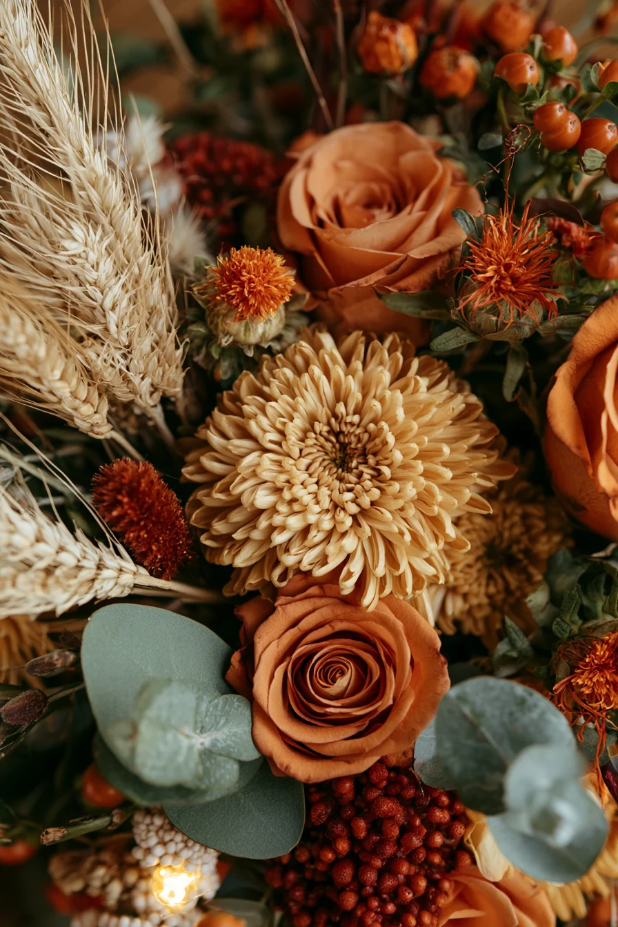 27 Vibrant Fall Wedding Flowers 9 golden harvest wedding blooms 1