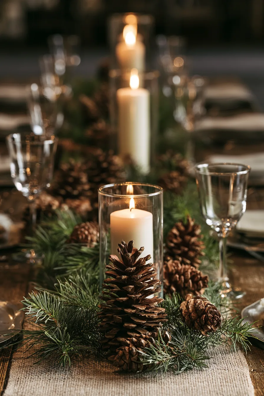 27 Cozy Winter Wedding Ideas For Dream Weddings 9 rustic pinecone centerpieces 1