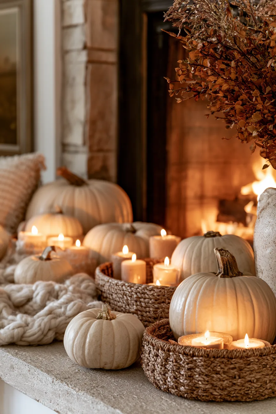 9 soft neutral halloween mantle 1