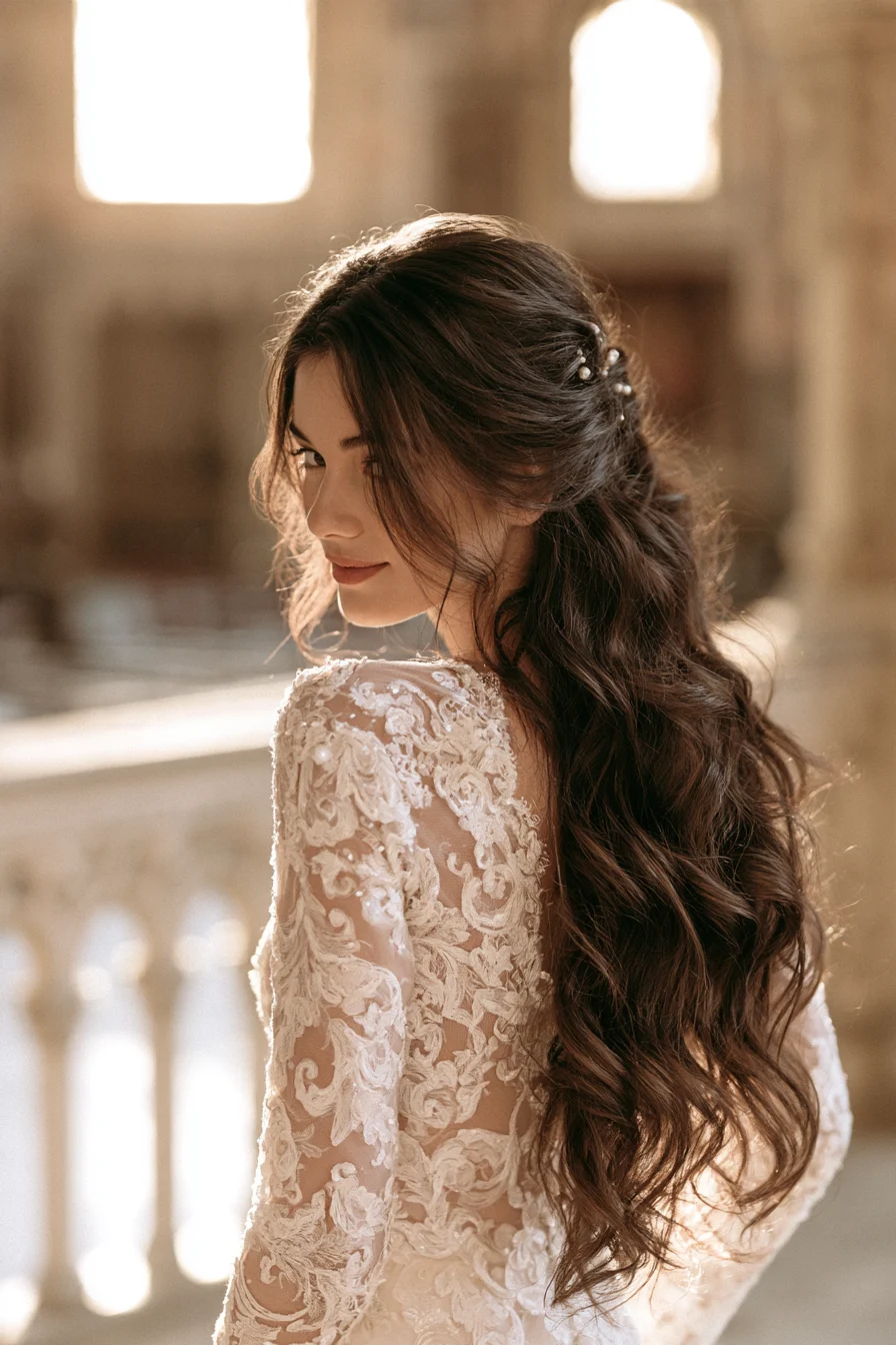 1 dreamy bridal waves for bridal half up half down hair 1