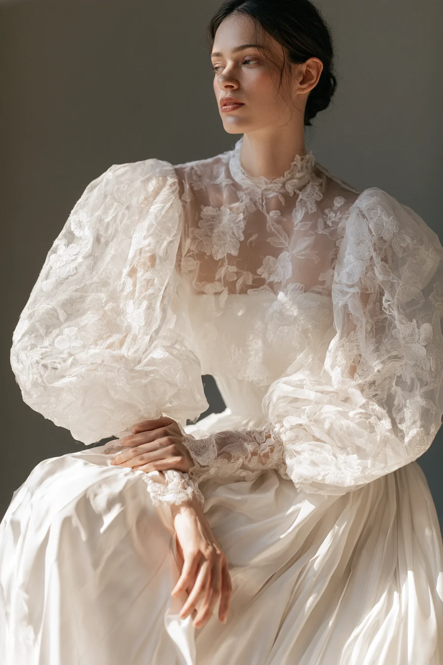 27 Beautiful Bridal Separates Tops for a Chic and Elegant Wedding Look 10 romantic puff sleeve ensembles 1