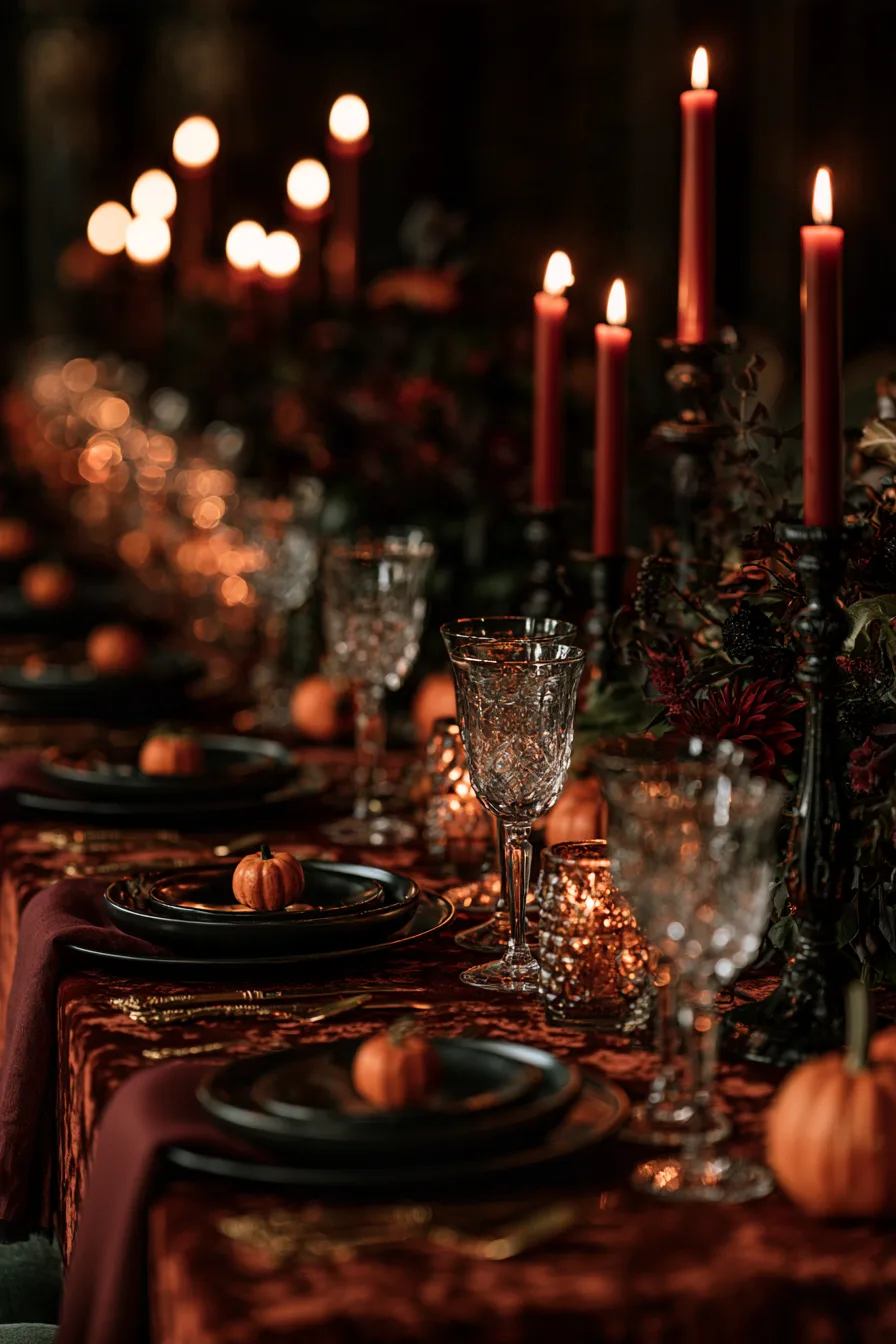27 Haunted Wedding Ideas That Feel Magical 10 stylish dark dinnerware for wedding tables 1