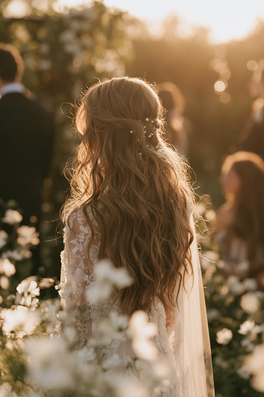 11 natural relaxed hair for a soft bridal look 1