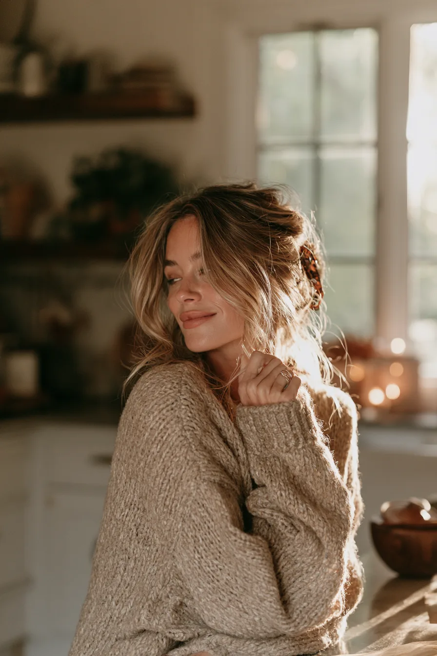 27 Gorgeous Thanksgiving Hairstyles to Make Your Holiday Look Extra Special 12 easy claw clip thanksgiving hairstyle
