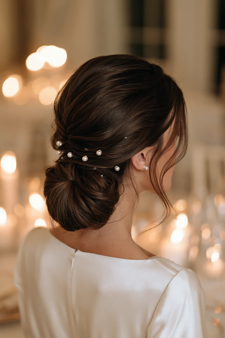27 Wedding Hairstyles for Long Hair That Are Elegant Romantic and Picture Perfect 12 sophisticated low bun bridal hair 1