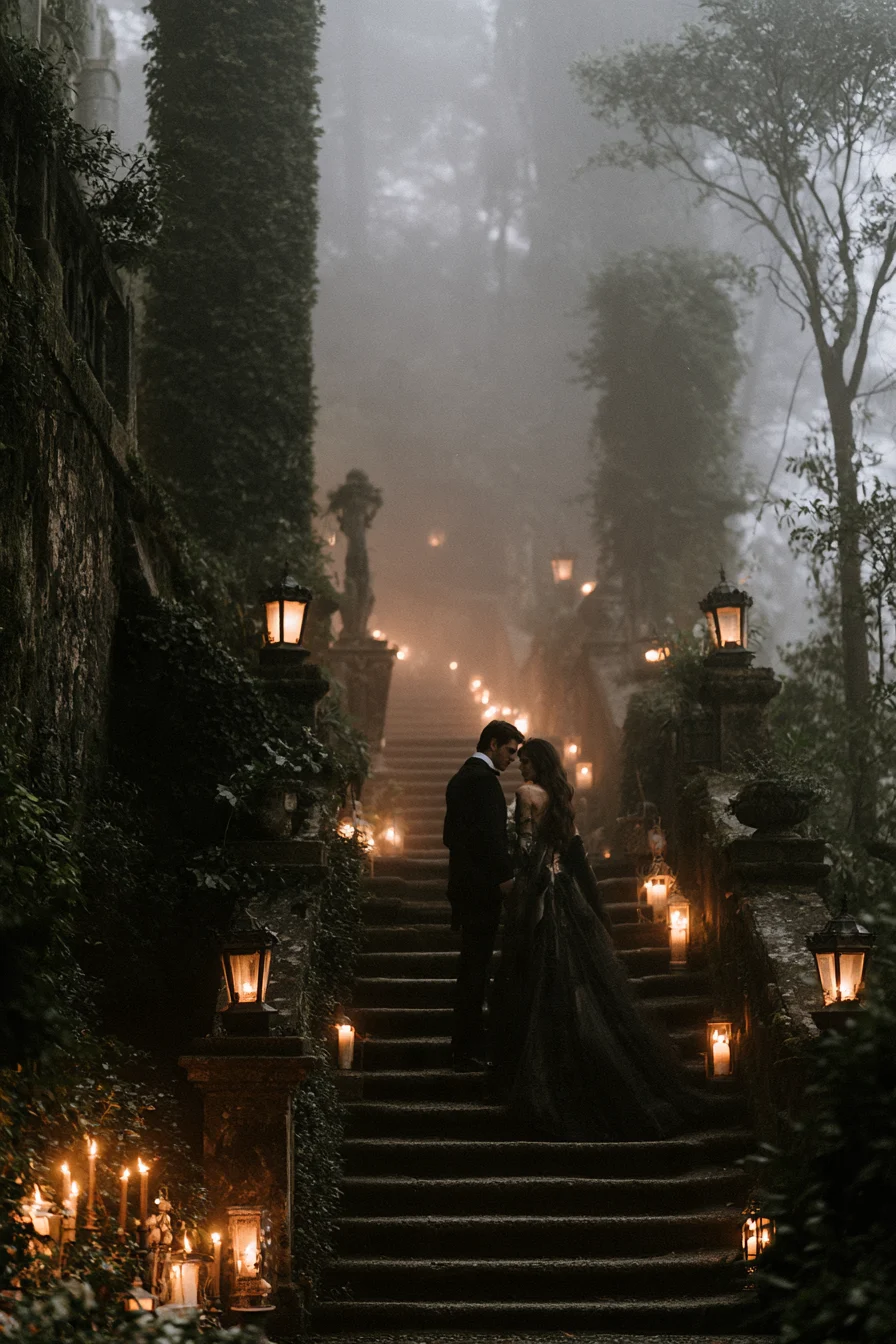 27 Haunted Wedding Ideas That Feel Magical 13 atmospheric photography ideas for a gothic wedding 1