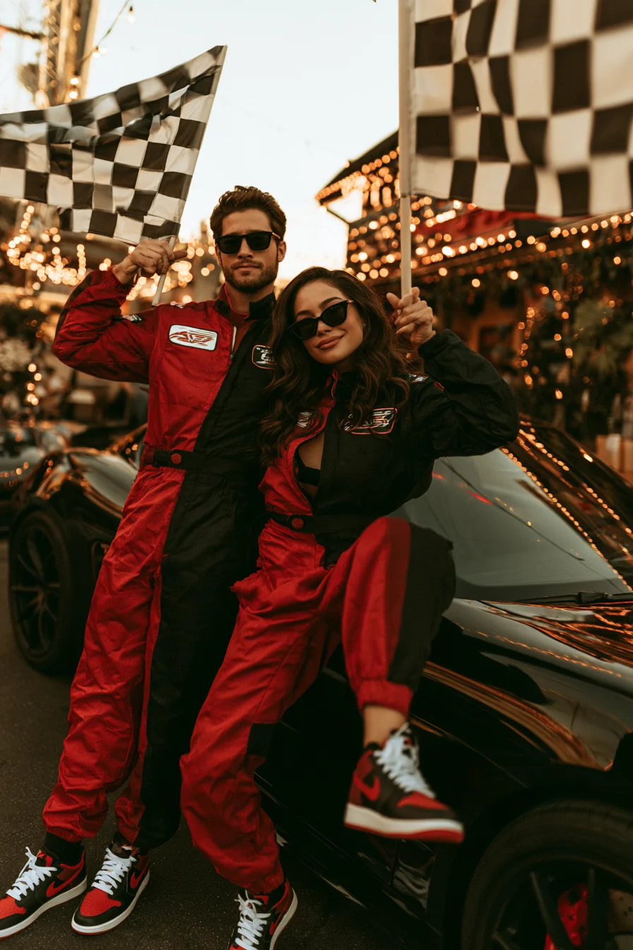 27 Amazing Race Car Driver Costumes 13 coordinated driver outfits for couples and friends 1