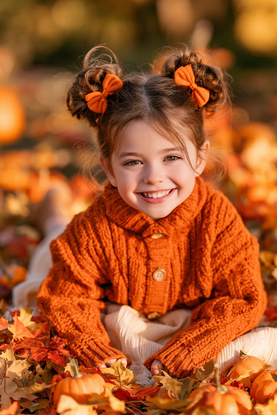 13 festive pumpkin space bun hairstyle 1