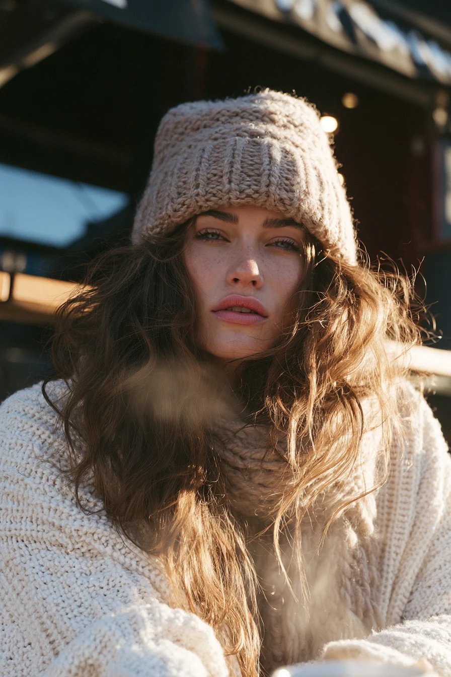 13 knit beanie style with soft waves 1