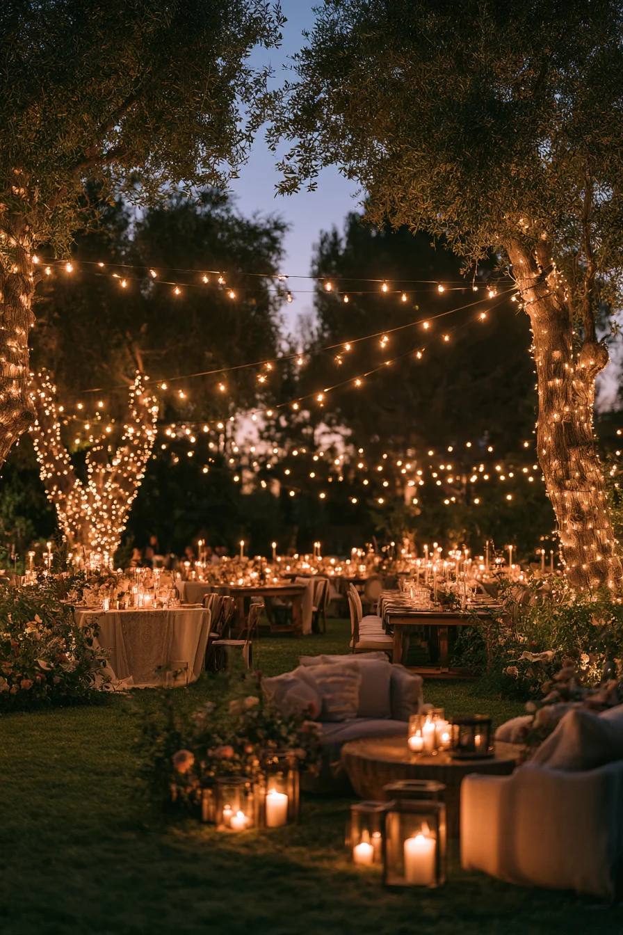 27 Creative Wedding Reception Ideas 14 glowing outdoor wedding reception lighting ideas 1