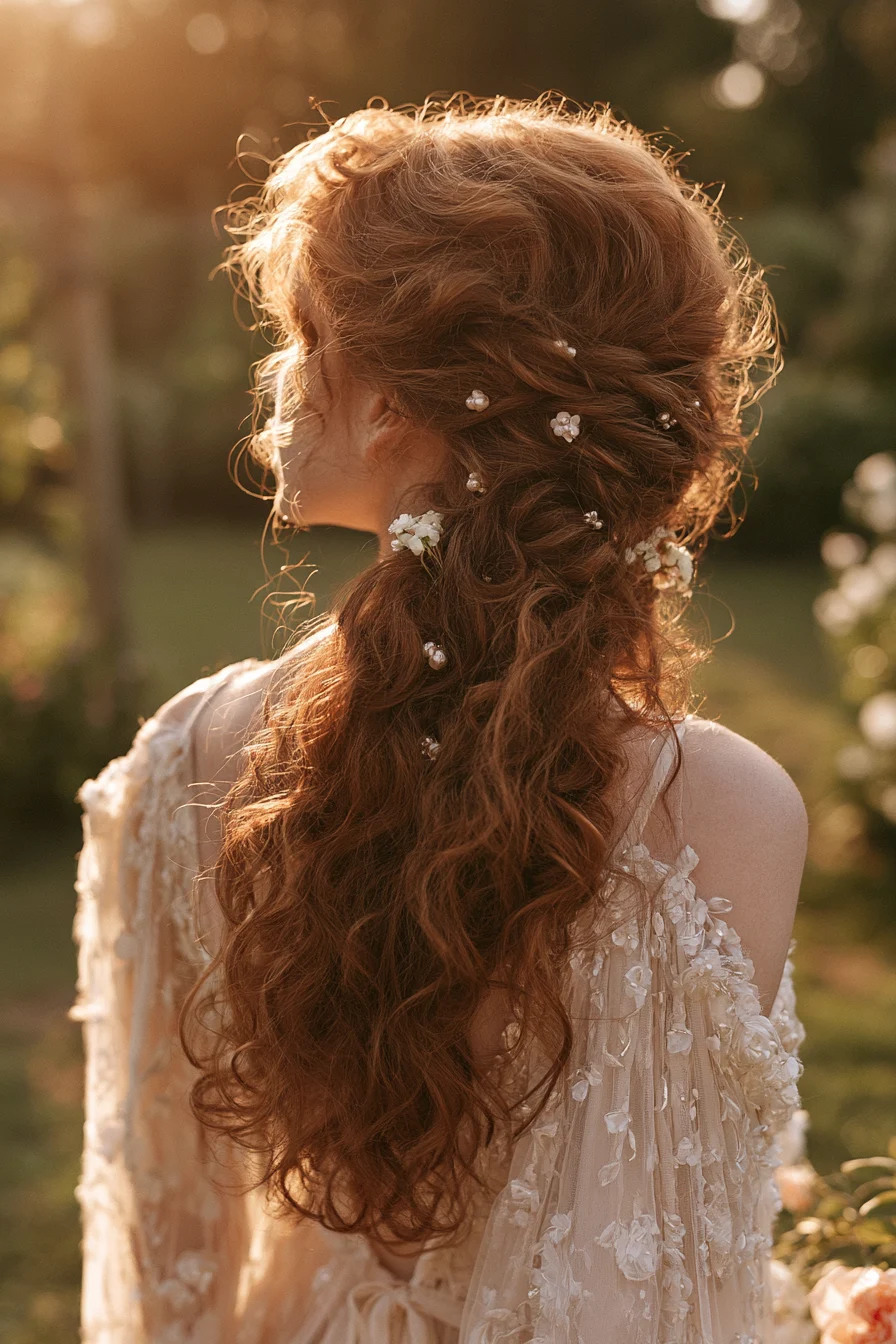 14 sweet curled and braided bridal hair 1