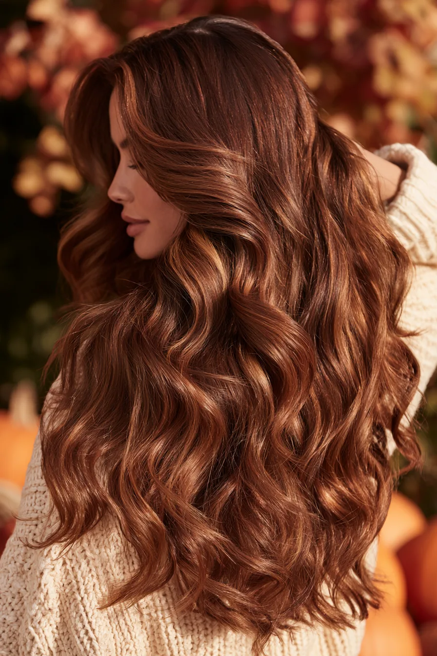 27 Gorgeous Thanksgiving Hairstyles to Make Your Holiday Look Extra Special 14 warm caramel autumn waves