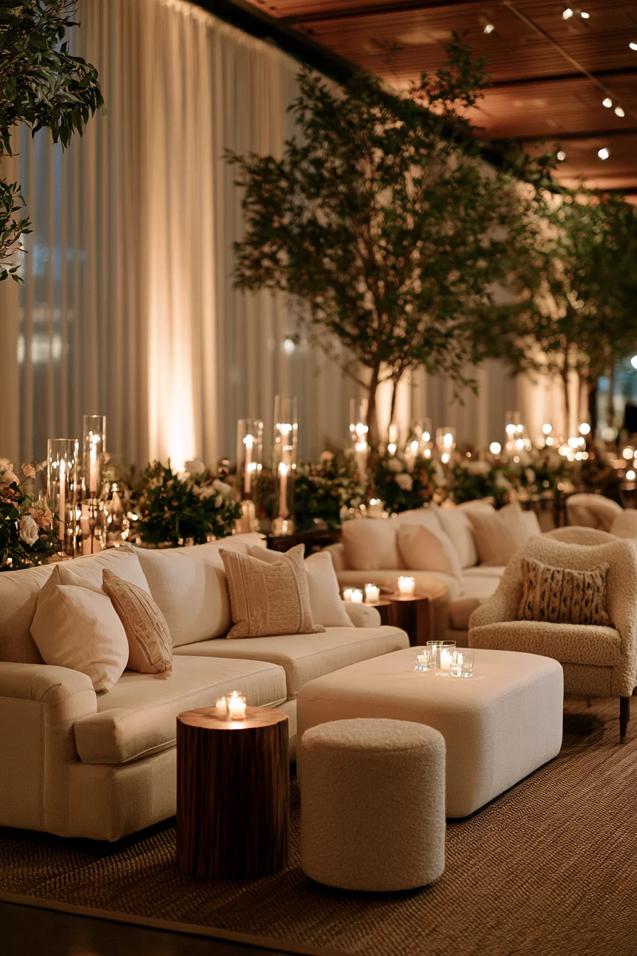27 Creative Wedding Reception Ideas 15 cozy wedding guest lounge inspirations 1