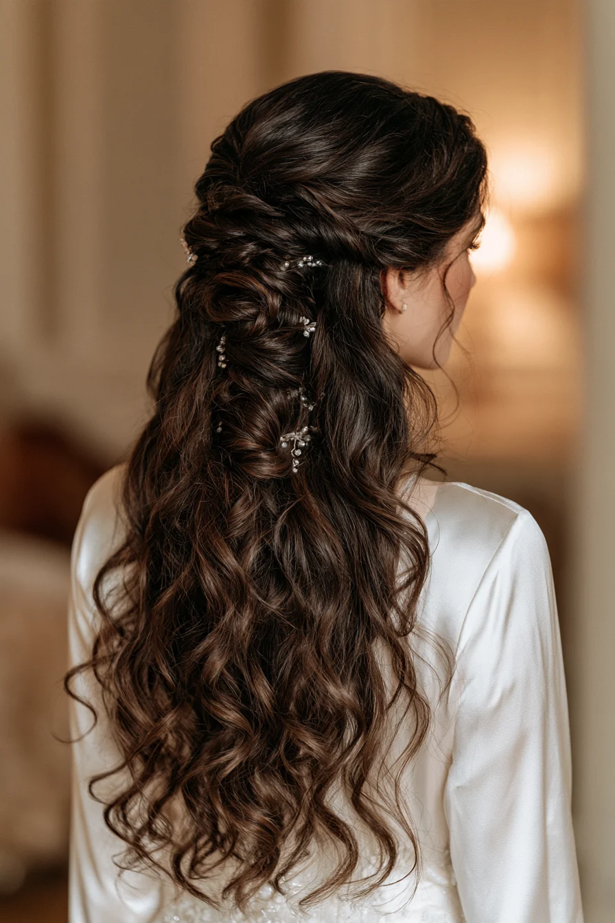 15 sophisticated side twist bridal half up half down hair 1