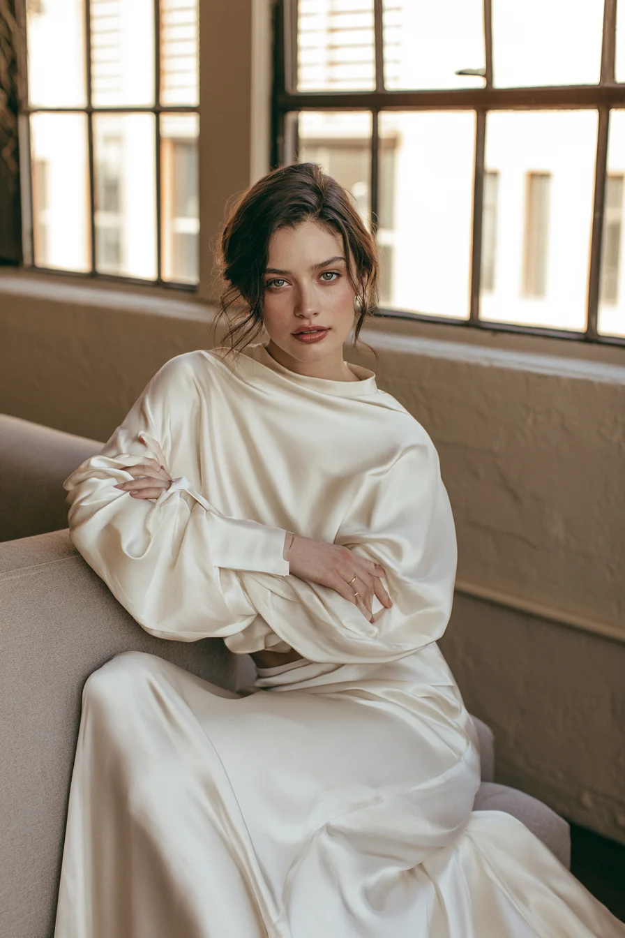 27 Beautiful Bridal Separates Tops for a Chic and Elegant Wedding Look 16 elegant silk wedding separates 1