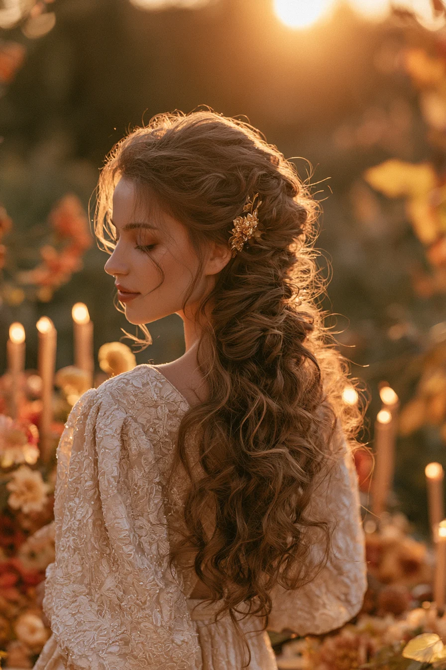27 Gorgeous Thanksgiving Hairstyles to Make Your Holiday Look Extra Special 16 golden half up curl hairstyle