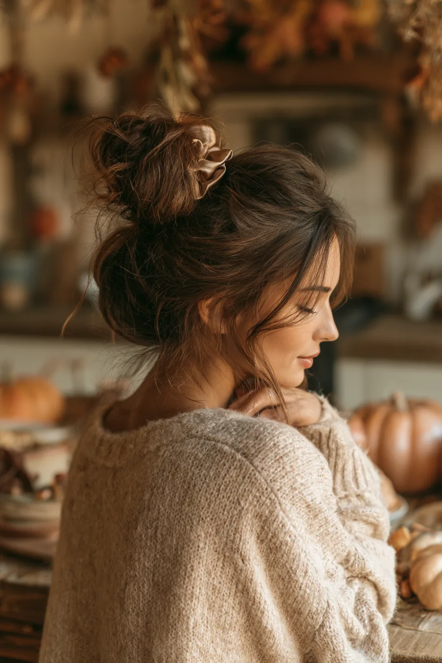 27 Gorgeous Thanksgiving Hairstyles to Make Your Holiday Look Extra Special 17 casual textured thanksgiving bun