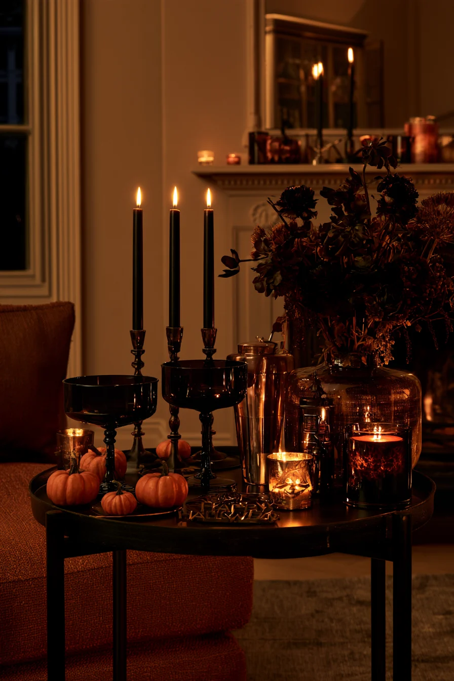 27 Halloween Party Ideas For Spooky Fun 17 stylish halloween bar cart display ideas 1