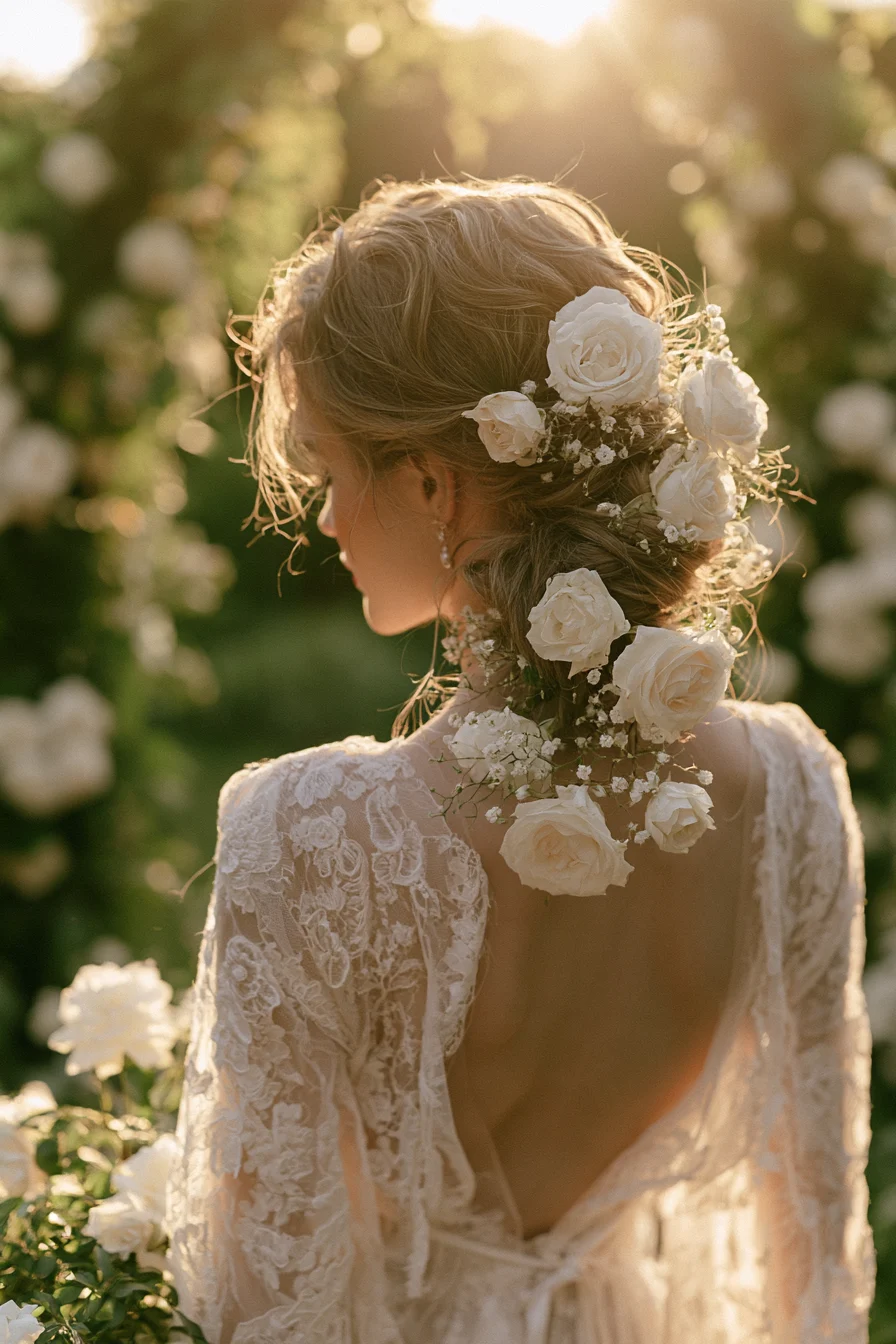 18 blooming floral bridal hair twist 1