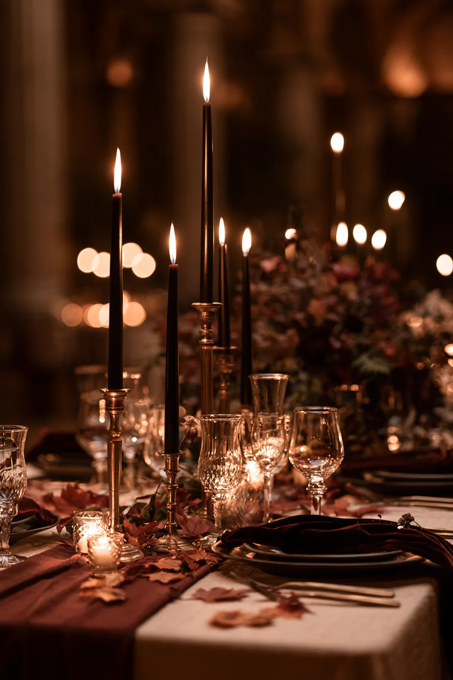 18 candlelit reception tables with romantic autumn details 1