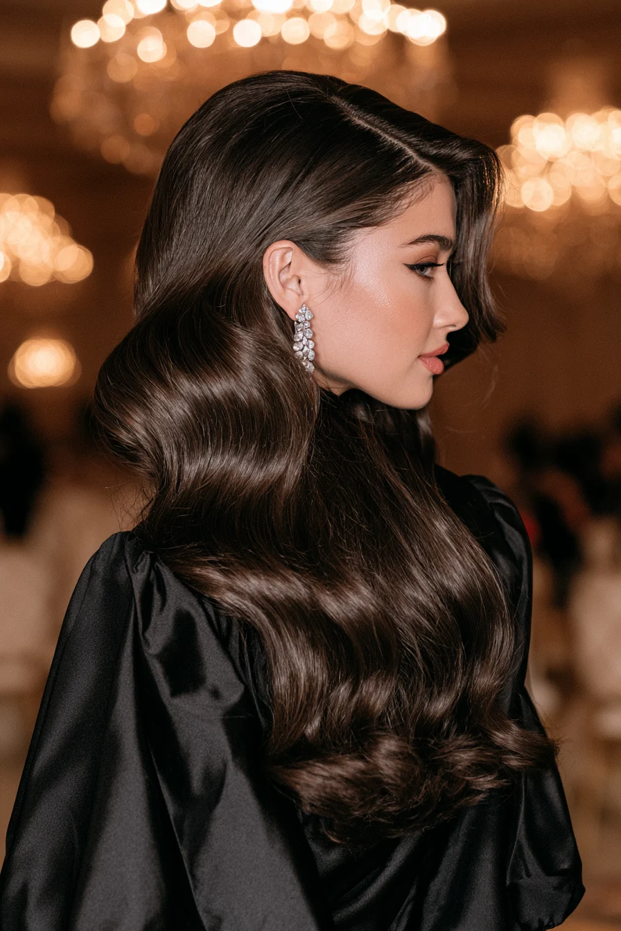 27 Sophisticated Wedding Guest Hairstyles for Any Dress 18 classic hollywood hair waves 1