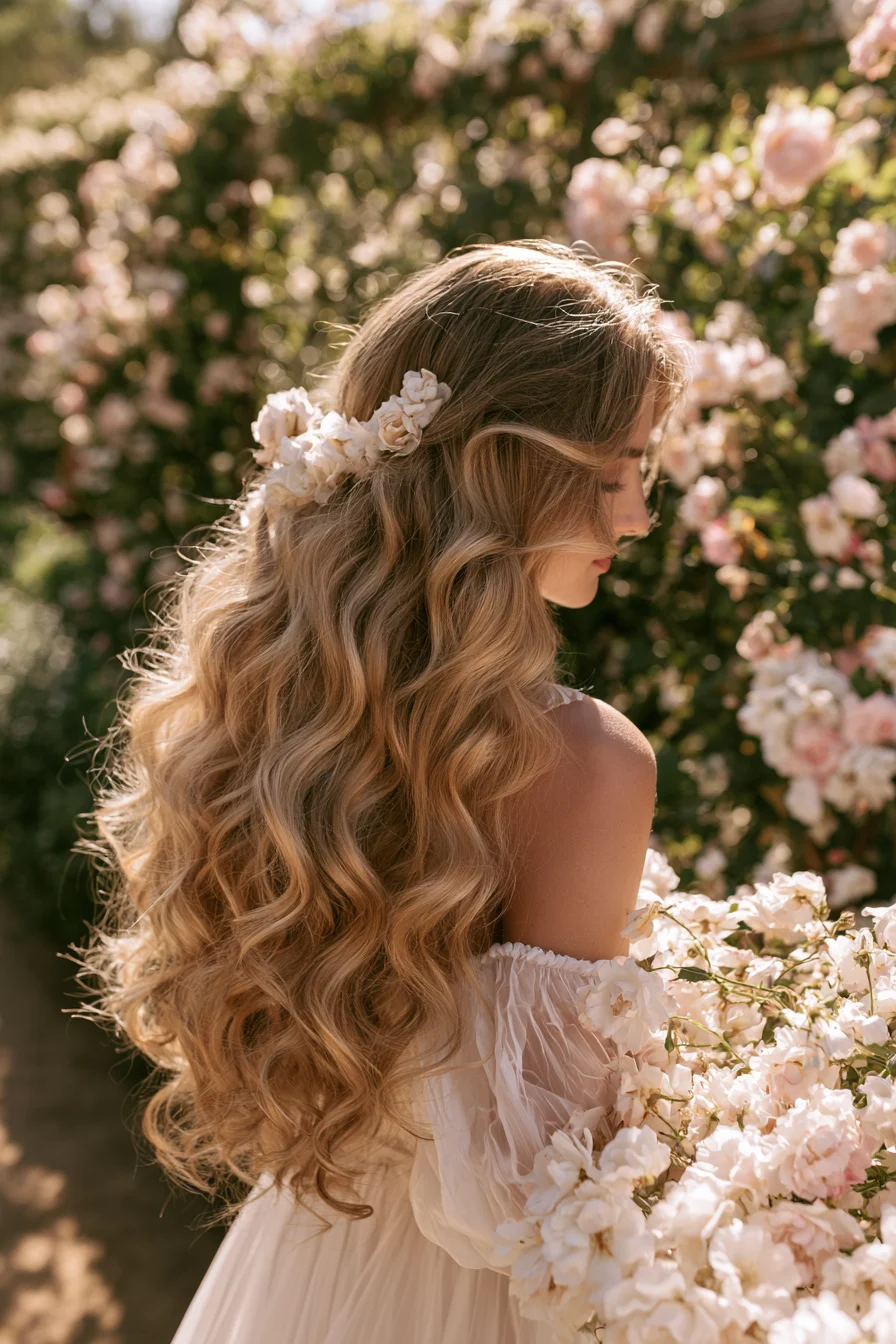 27 Wedding Hairstyles for Long Hair That Are Elegant Romantic and Picture Perfect 18 soft flowing bridal curls 1