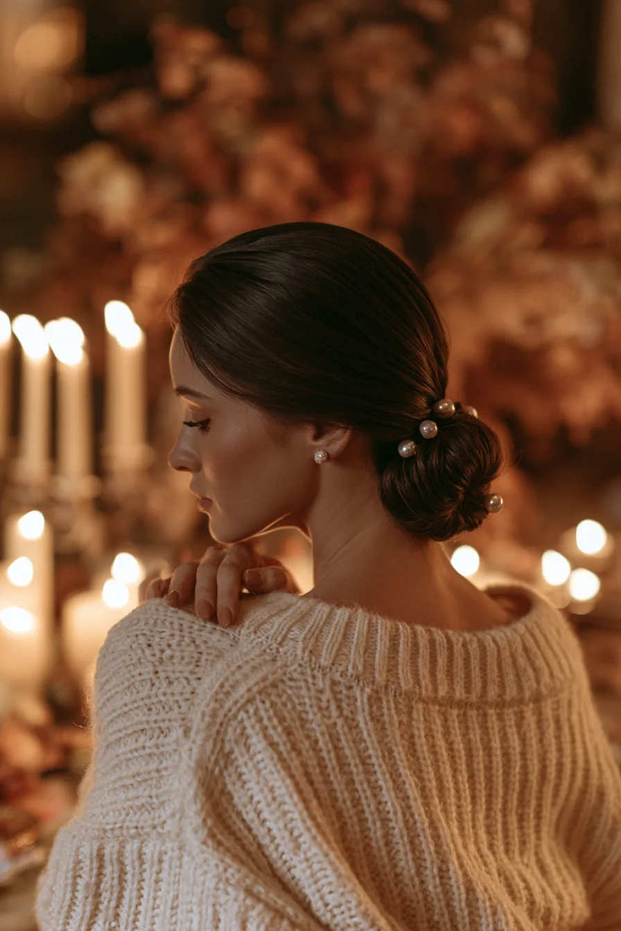 27 Gorgeous Thanksgiving Hairstyles to Make Your Holiday Look Extra Special 2 graceful autumn low bun