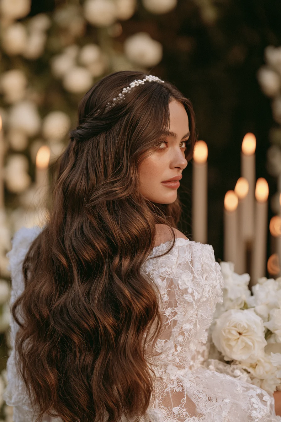 2 soft flowing waves for a romantic bride
