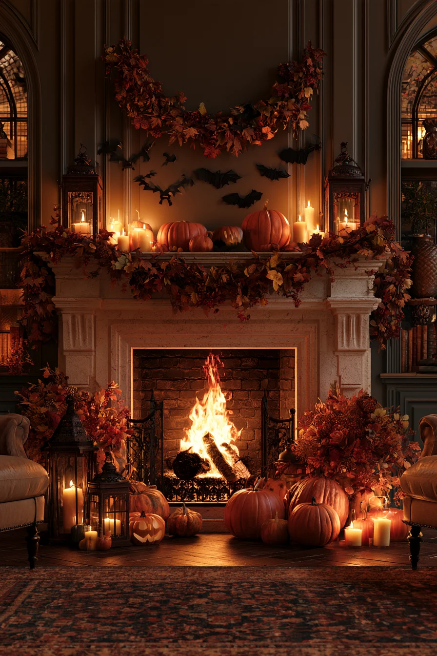 27 Halloween Party Ideas For Spooky Fun 20 inviting halloween fireplace decorating ideas 1